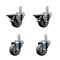 Service Caster 3'' Thermoplastic Rubber Swivel 3/4'' Square Stem Caster Set 2 Brakes, 4PK SCC-SQ20S314-TPRB-PLB-34-2-S-2 - alternate 1